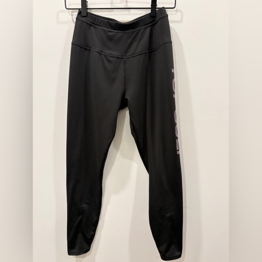 Black Women's High-Waist Leggings with Top Golf Side Logo